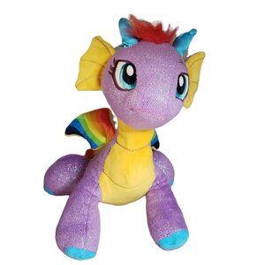 Snap Toys Glitter Shine Dragon Purple Rainbow Glow Stuffed Animal 30cm/12" 2016